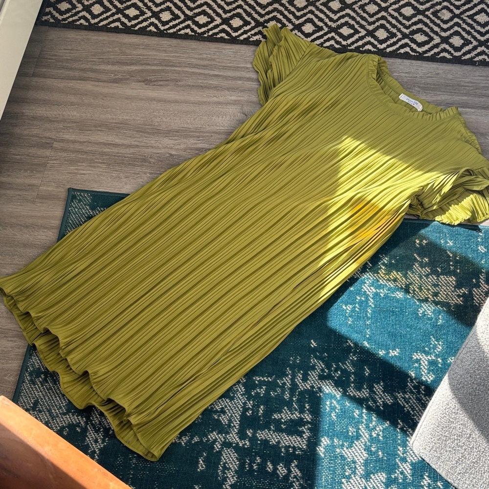 Elegant Olive Green Midi Dress